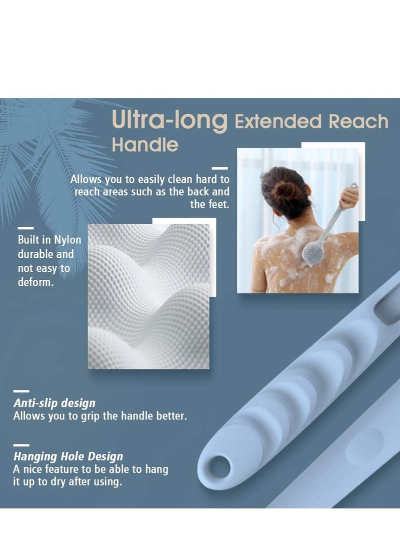 Shower Foot Scrubber and Body Brush Set No Plastic Smell Feet Back Wet Dry Exfoliator Cellulite Massager Skin Care Accessories - Image 5